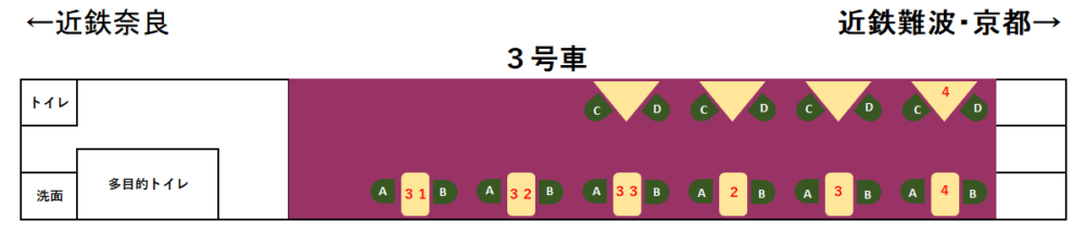 あをによし号座席表