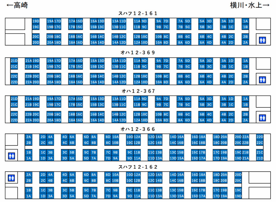 SLぐんま12系座席表