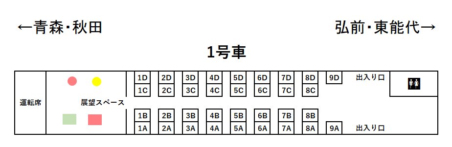 リゾートしらかみ号橅編成座席表