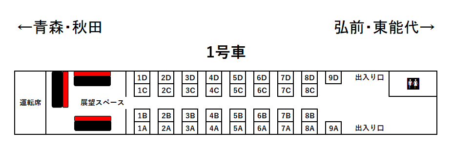 リゾートしらかみ号青池編成座席表