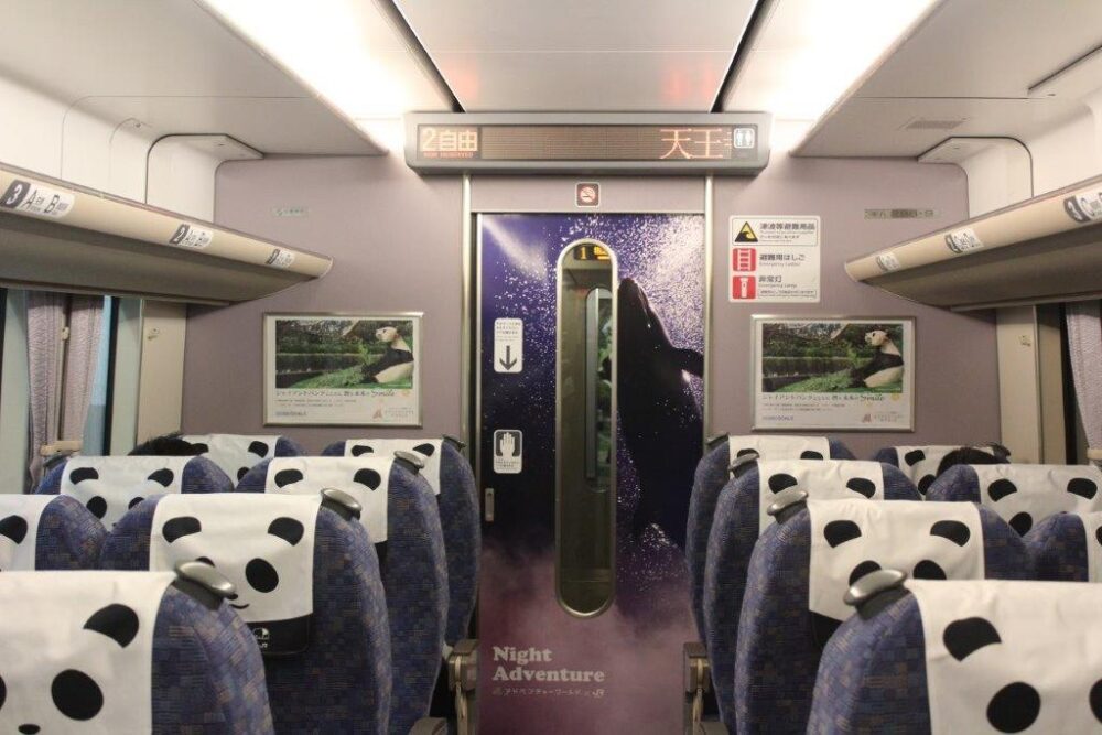パンダくろしお車内