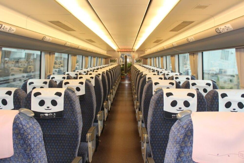 パンダくろしお車内