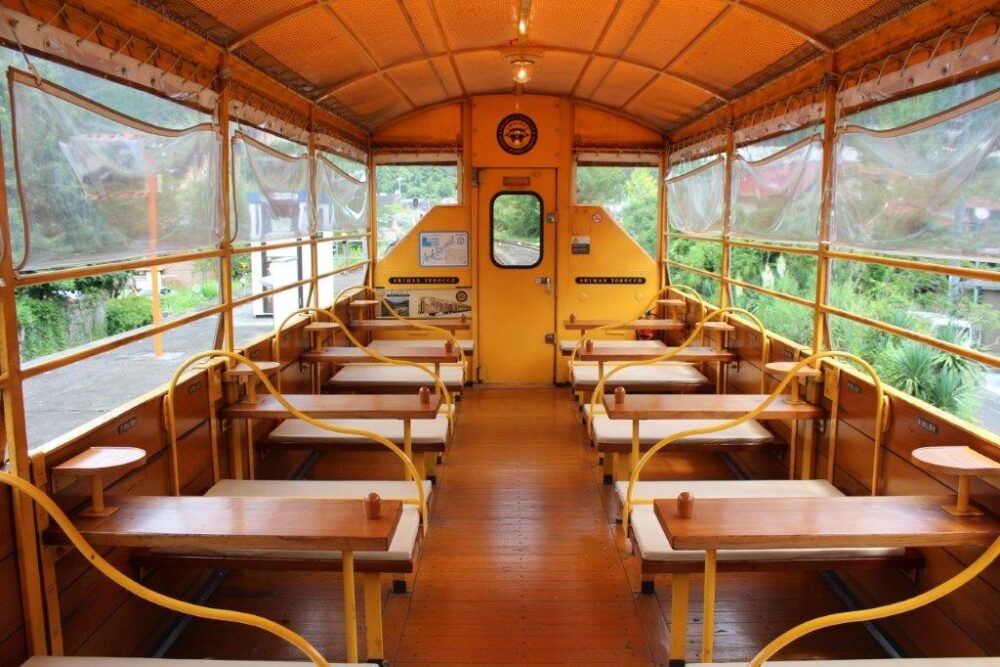 しまんトロッコ号車内