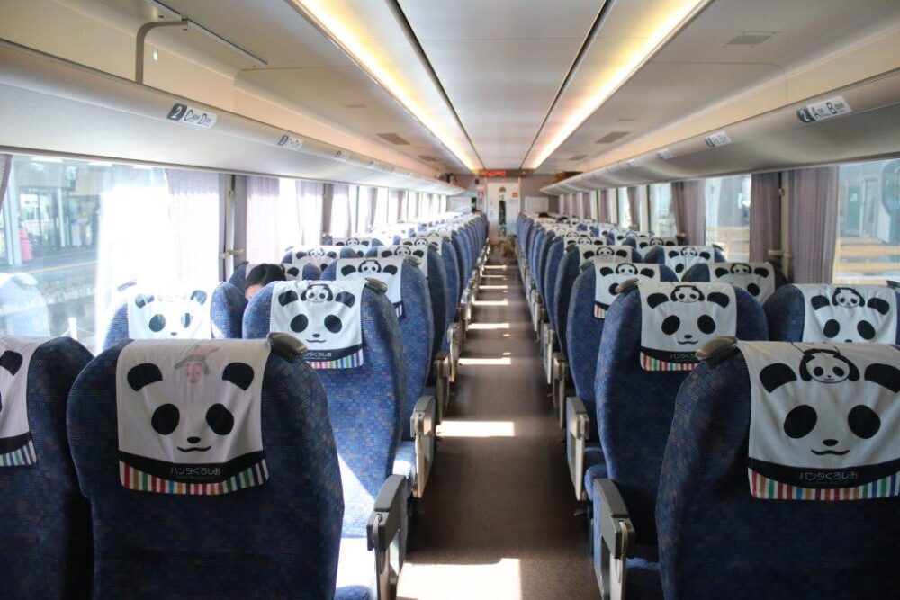 パンダくろしお車内