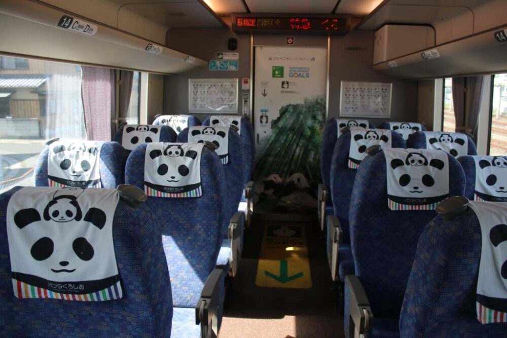 パンダくろしお車内