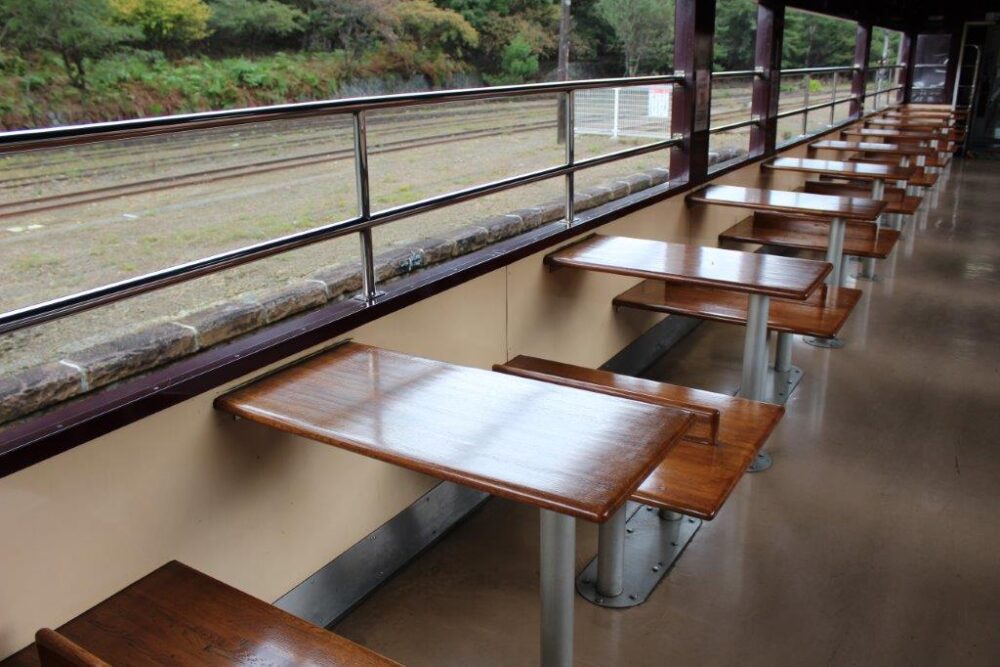 トロッコわたらせ渓谷号車内