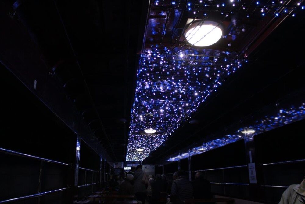 トロッコわたらせ渓谷号車内