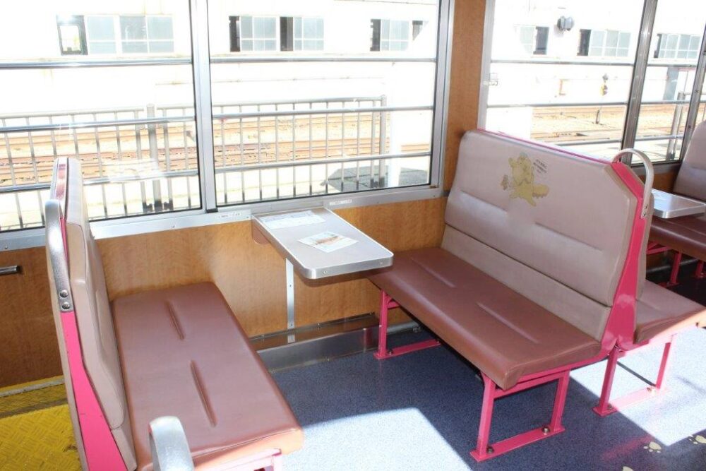 お座トロ展望列車車内